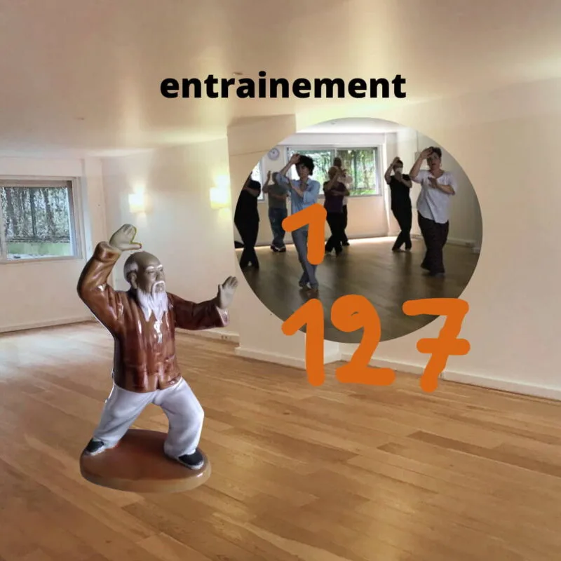 entrainement tai chi, la forme des 13 postures et la première section de la forme des 127 postures