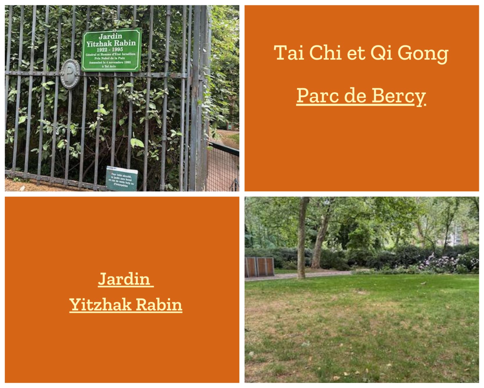 Tai Chi et Qi Gong au Parc de Bercy - Jardin Yitzhak Rabin
